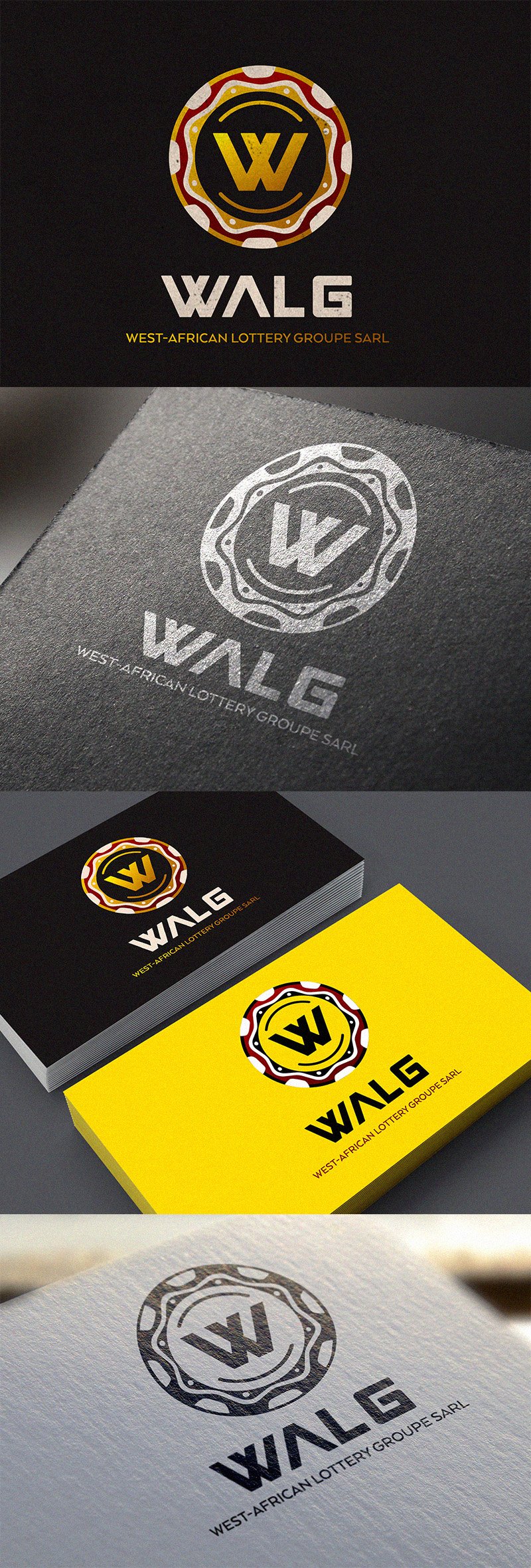 WALG логотип вид на материалах